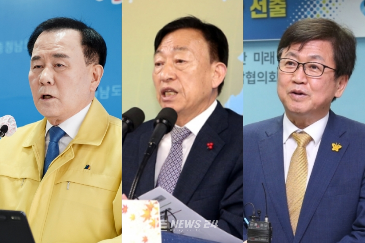 (왼쪽부터)김지철 충남교육감, 설동호 대전교육감, 최교진 세종교육감. 자료사진.