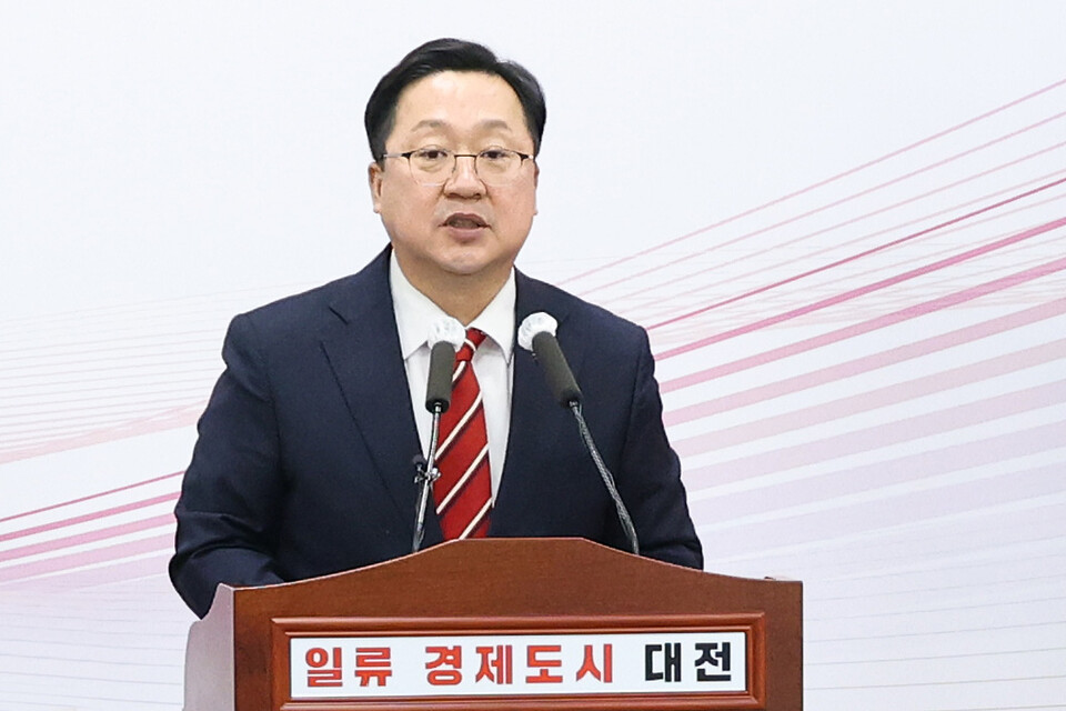 이장우 대전시장이 16일 오전 대전시청에서 신년 기자회견을 열고 있다. 대전시 제공.