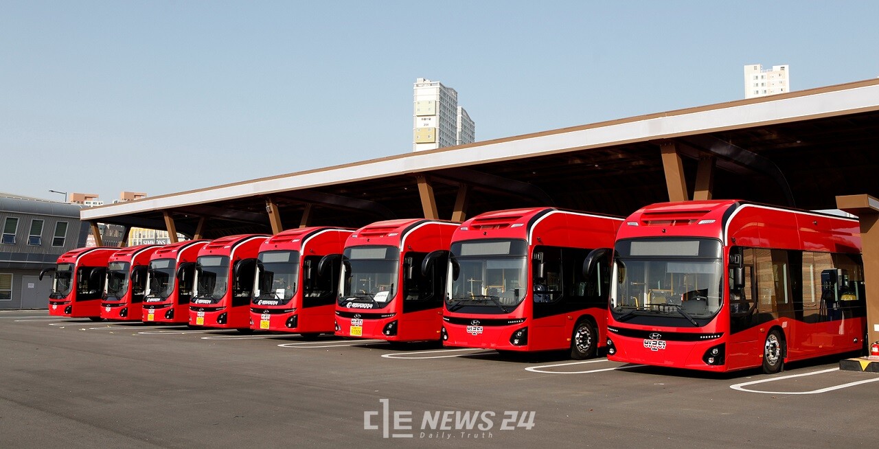 세종시 대평동 버스 차고지 모습. M버스 도입이 올 상반기 현실화될 지 주목된다. 자료사진. 