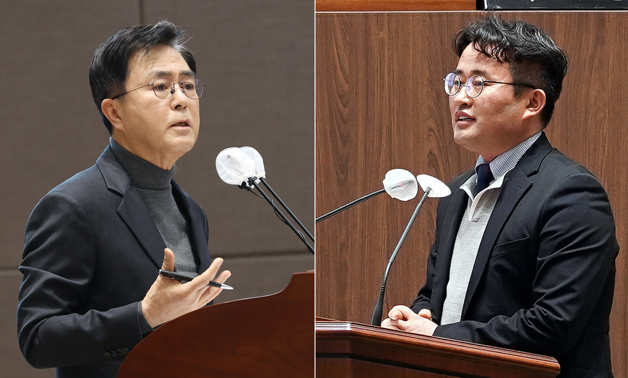 김태흠 충남지사와 안장헌 의원은 긴급현안질문을 통해 공방을 벌였다. 