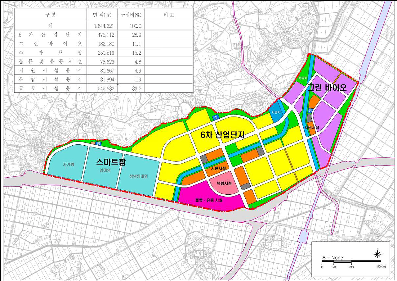 예산군 '농생명 그린바이오 클러스터' 부지 개발계획도. 자료사진.