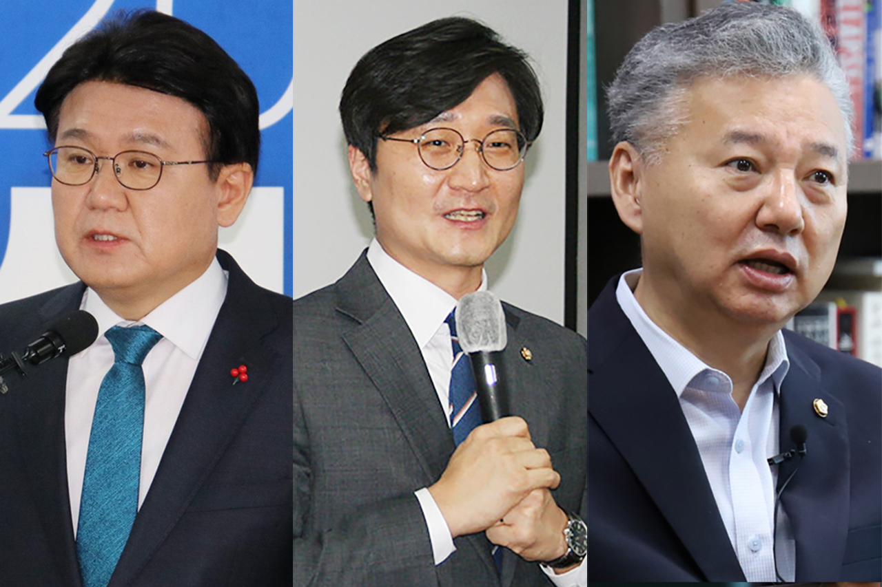 왼쪽부터 더불어민주당 황운하·장철민 원내부대표, 홍성국 경제 대변인.