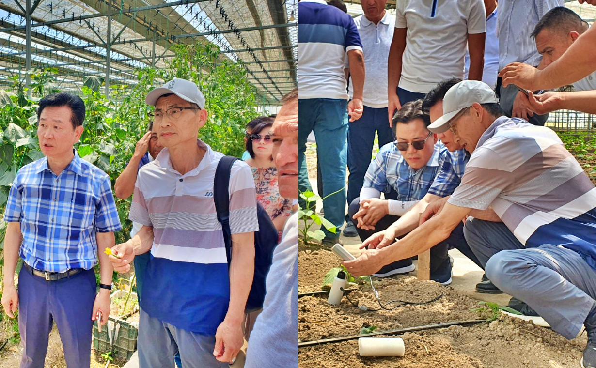 우듬지팜 강성민 대표는 나망간주 팝군의 한 시설하우스를 방문하고 농법의 효율성을 높이기 위해 ICT 기술이 접목된 스마트팜의 전환을 강조했다. 김다소미 기자. 