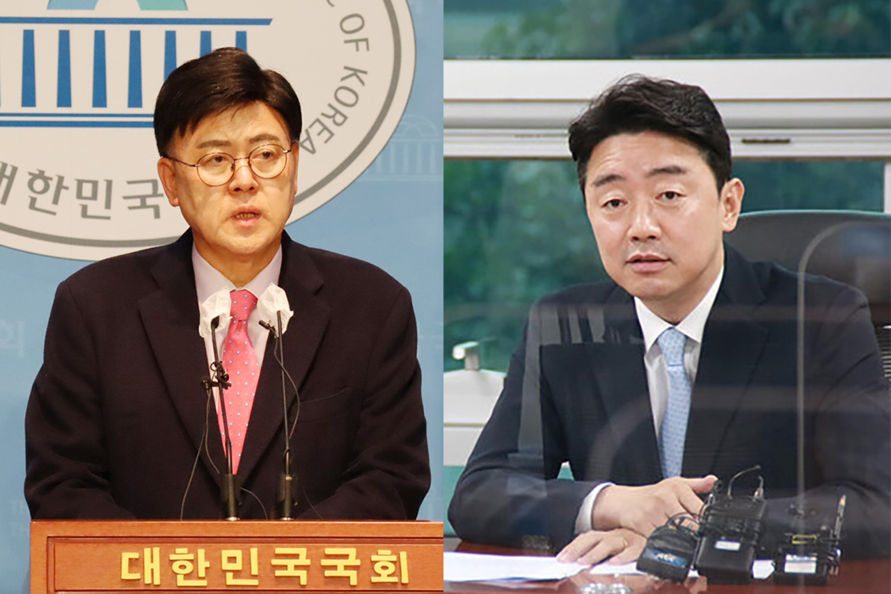 이명수 국민의힘 의원(왼쪽)과 강훈식 더불어민주당 의원. 자료사진.