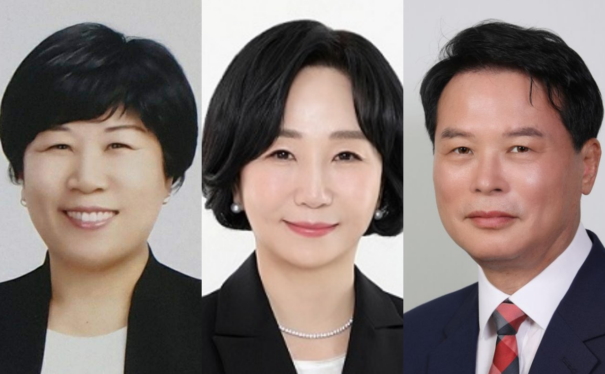 사진 왼쪽부터 20일 선출할 시당위원장 후보로 등록한 송동섭, 송아영, 오승균 후보. 시당 제공.  