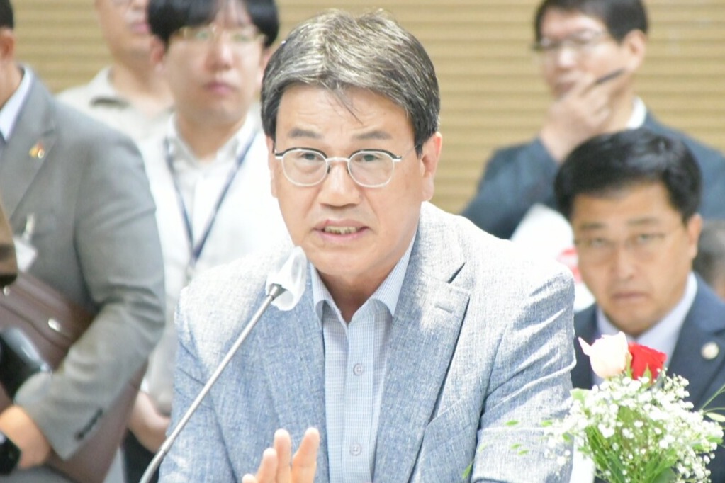 김돈곤 청양군수가 발언하고 있다. 김다소미 기자. 