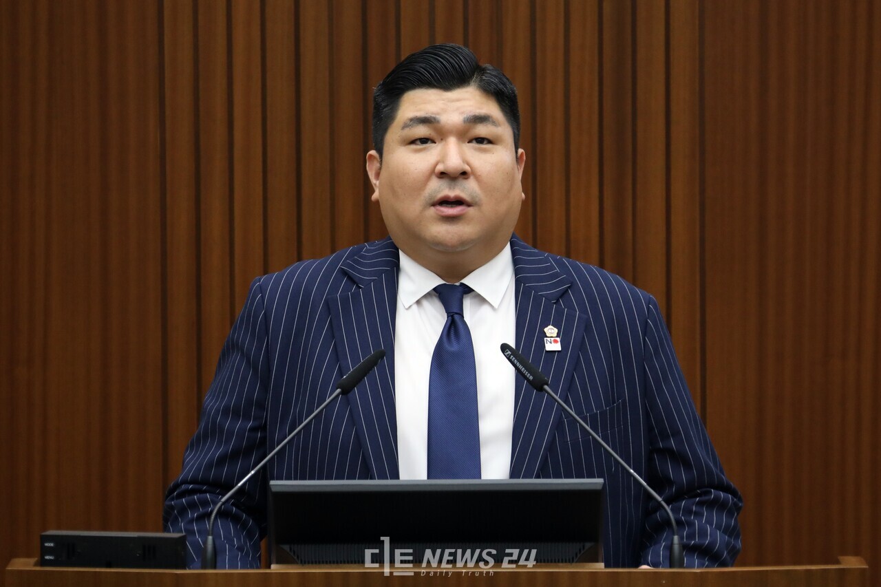 이날 5분 발언에 나선 김영현 의원. 시의회 제공. 