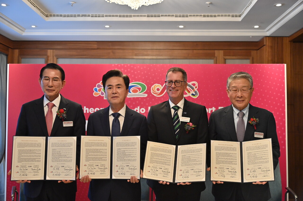 충남도가 5개 글로벌 기업의 투자를 이끌어냈다. 투자 규모는 5억 달러 이상이다. 충남도 제공. 