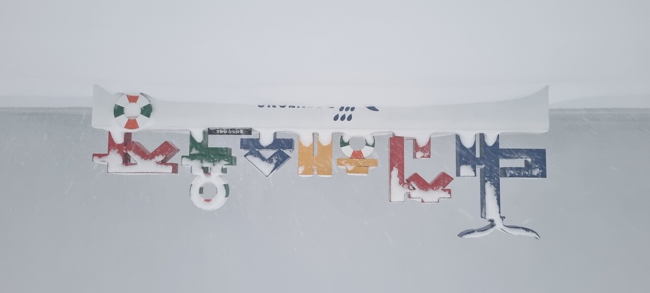 눈에 덮인 대천 해수욕장 전경. 이희택 기자. 