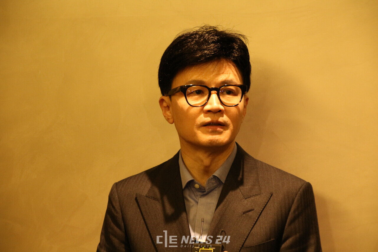 한동훈 국민의힘 비상대책위원장이 14일 지지부진한 윤석열 대통령 충남 공약과 관련해 "충남도당이 중앙당에 건의해주면 꼼꼼하게 살펴볼 것"이라고 밝혔다. 김다소미 기자.