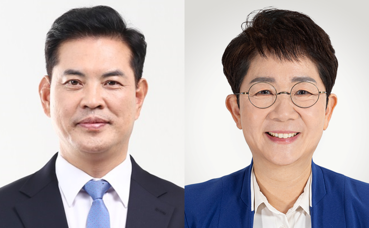 더불어민주당 대전 대덕구 박영순 의원(왼쪽)과 박정현 최고위원.