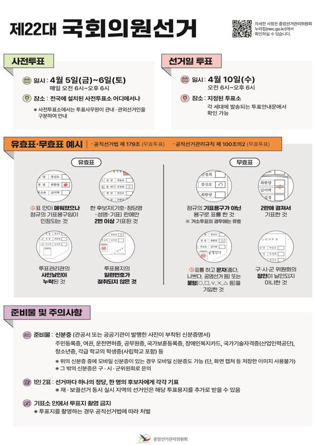 제22대 국회의원선거 및 재보궐선거 투표 홍보 포스터. 대전시 제공.