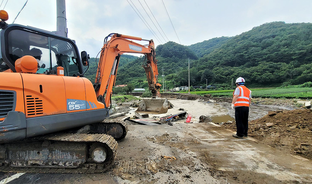 지난해 수해로 큰 피해를 입은 청양군의 한 마을모습. 자료사진. 