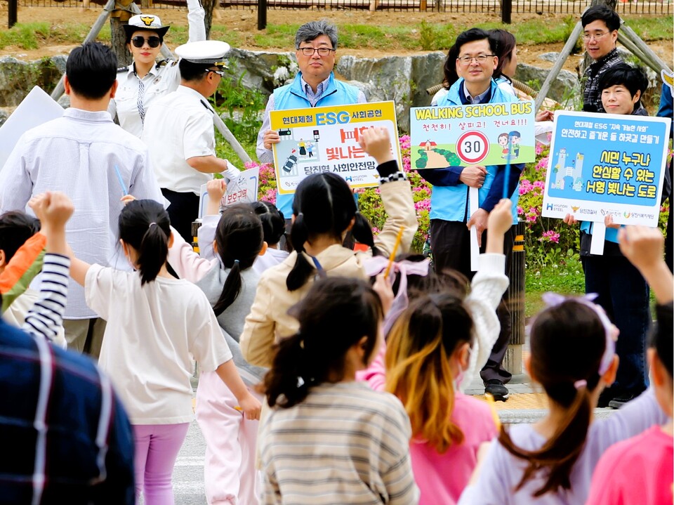 현대제철 교통안전문화캠페인. 현대제철 제공.