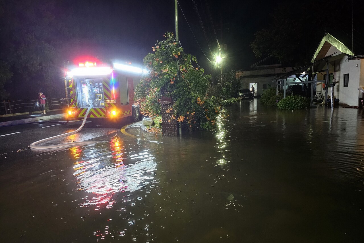 대전 서구 장안동 마당 침수 피해 모습. 대전시 제공.