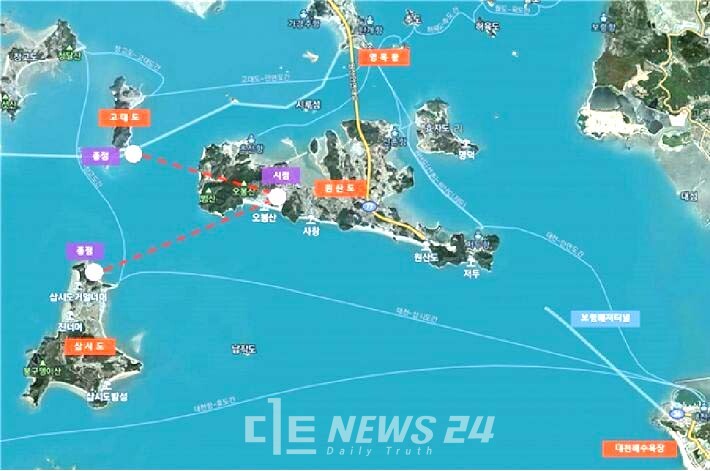 2027년까지 894억 원의 민자가 투입되는 원산도 해양관광케이블카는 설계 용역이 한창이고, 2032년까지 1000억 원을 투입하는 원산도 복합 마리나항 건설은 연내 공모 신청에 나설 계획이다.  사진 보령시