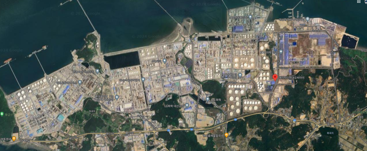 대산 공단 항공사진