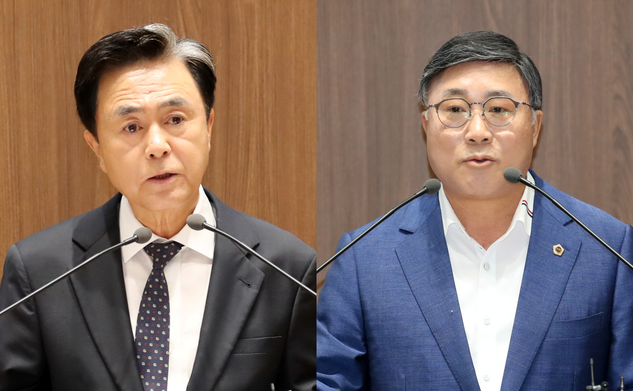 김태흠 충남지사가 29일 도의회 본회의장에서 열린 이정우 도의원의 도정질문에서 청양 지천댐 후보지 선정을 반대하는 주민들의 "우려와 걱정을 이해한다"면서도 "그럼에도 반드시 필요한 부분"이라고 말했다. 