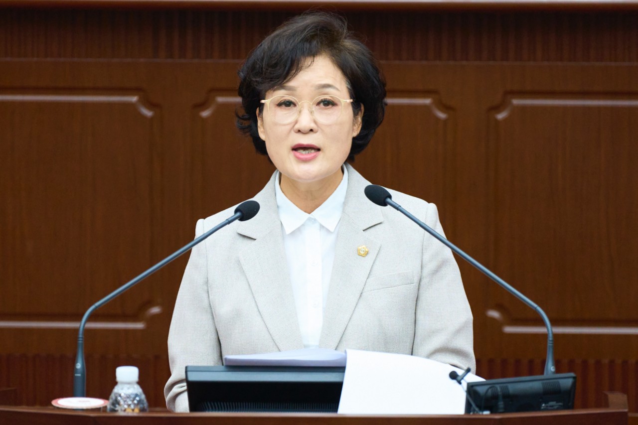 전명자 대전 서구의원이 3일 제258회 임시회 5분 발언에서 ‘생활인구 증대’에 기반한 인구정책이 필요하다고 주장했다. 서구의회 제공.