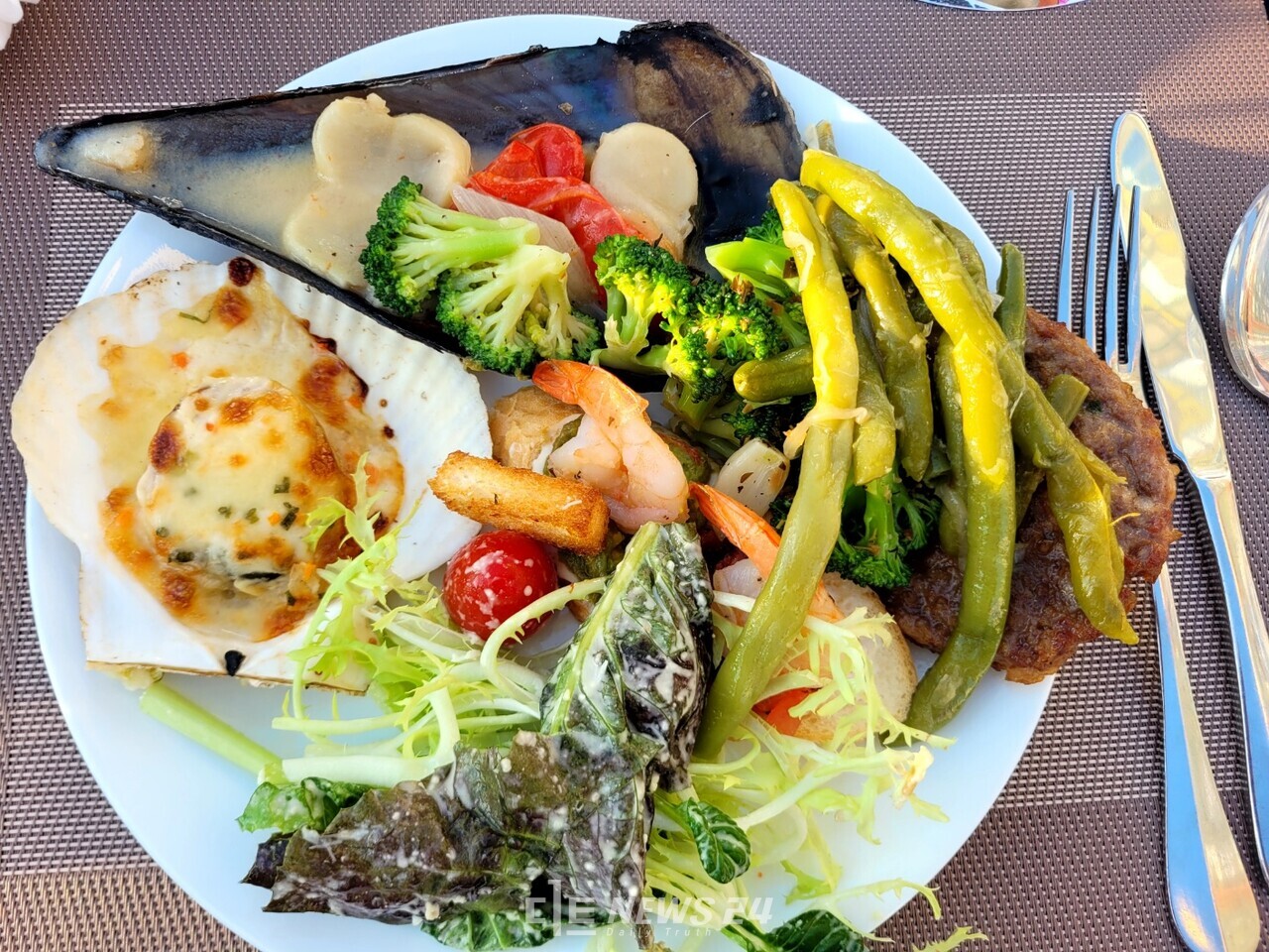 보령 가리비 치즈 구이와 오천 키조개 관자 버터구이가 참석자들의 입맛을 사로잡았다. 김다소미 기자. 