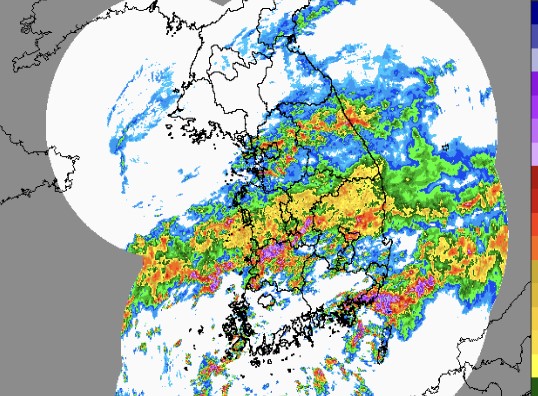 21일 오전 7시 현재 기상도. /사진출처=기상청