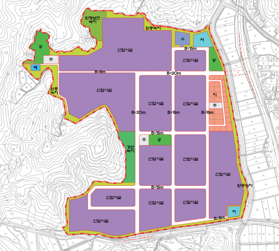 '수소특화'로 설계된 청양군 첫 일반산업단지의 구성도. 청양군 제공