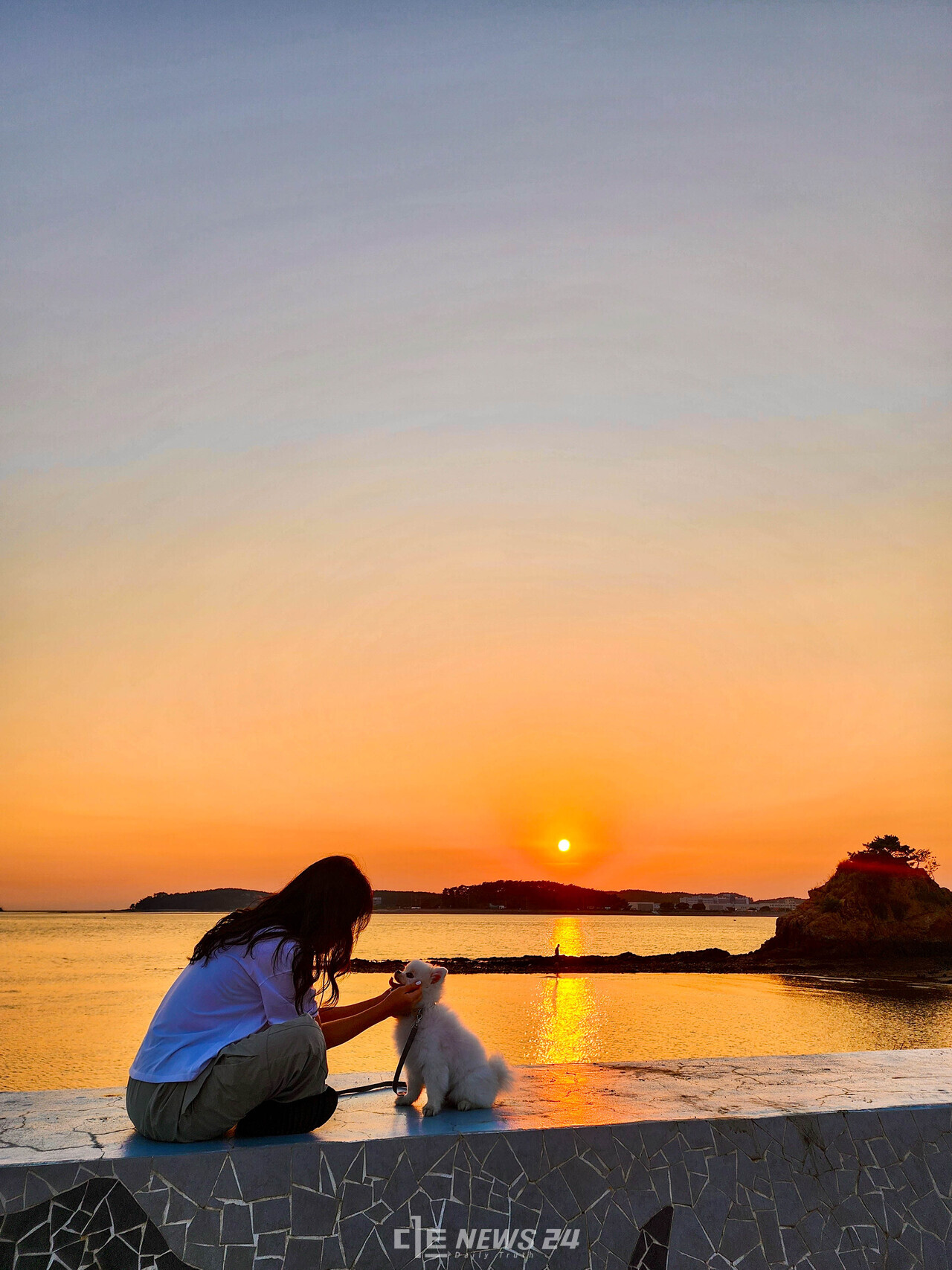 태안군은 11월과 12월 두 달간 태안을 찾는 반려동물 동반 여행객 총 100여 팀을 대상으로 주요 관광지 방문 시 경비 일부를 지원하는 ‘펫니스(Pet+Wellness) 태안 미션투어’를 진행한다. 꽃지 해수욕장에서 반려견과 산책을 즐기는 모습. 태안군