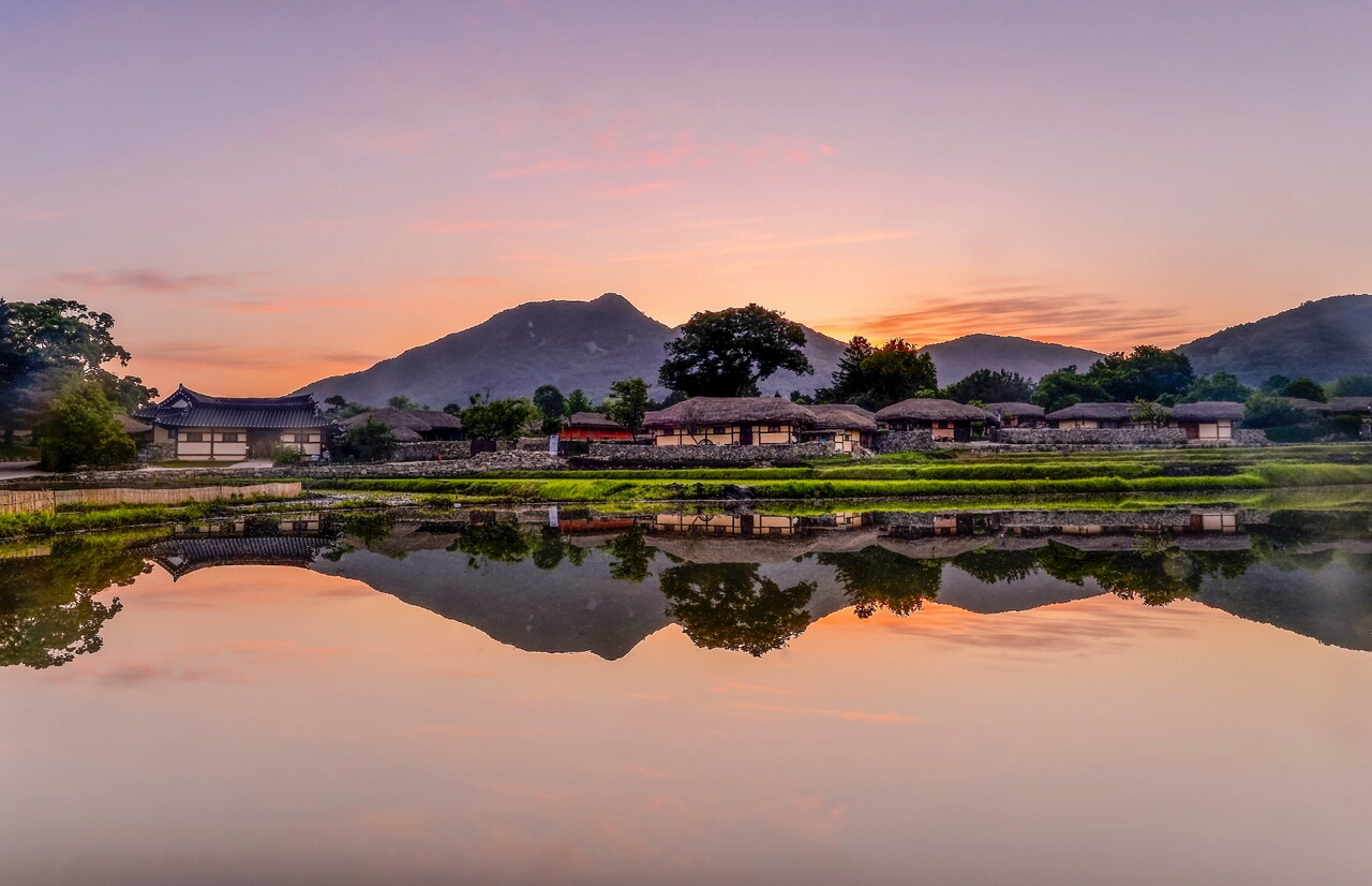 외암민속마을 전경.