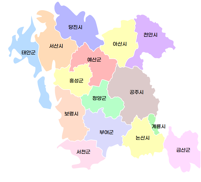 충청남도공간정보포털 갈무리. 