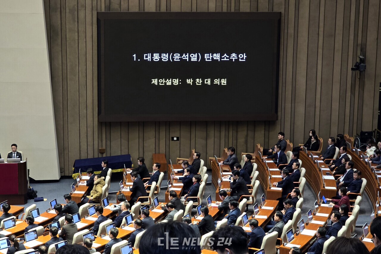 14일 오후 국회 본회의장 모습. 황재돈 기자.