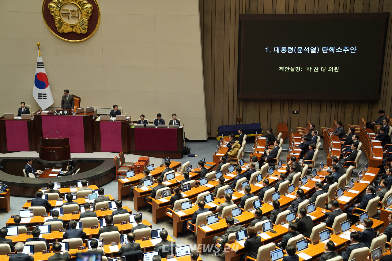 14일 국회 본회의장 모습. 황재돈 기자. 