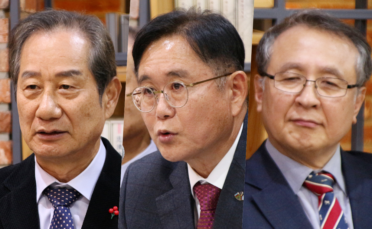 왼쪽부터 이창기 공동위원장, 정재근 공동위원장, 최진혁 분과위원장(충남대 교수). 