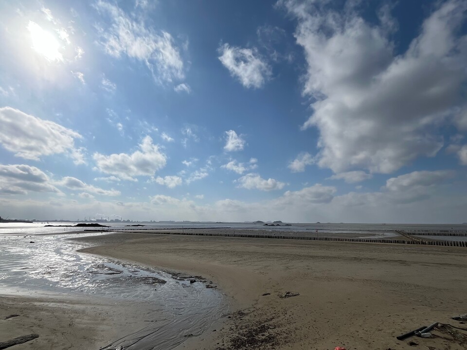 장항스카이타워에서 바라본 서해와 갯벌