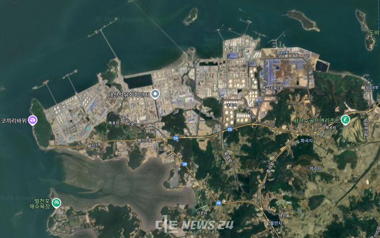대산석유화학단지. 구글지도