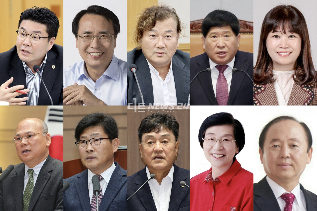 국민의힘 조직강화특별위원회는 지난 4일부터 7일 오후 5시까지 대전 2곳(동구·유성갑), 충남 2곳(충남 천안갑·병)을 포함한 사고당협 25곳 조직위원장 공모를 마감했다. (사진 윗줄 왼쪽부터 시계방향으로) 정명국 대전시의원, 한현택 전 동구청장, 이상덕 전 유성당협위원회 운영위원, 홍성현 충남도의회 의장, 조미선 전 천안갑당협위원장, 이종설 전 천안시개발위원장, 엄금자 전 충남도의원, 양경모 충남도의원, 정도희 천안시의원, 안상국 전 천안시의회 부의장. 자료사진.