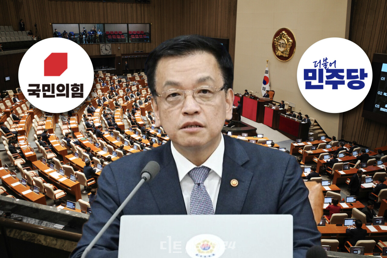 더불어민주당이 한덕수 대통령 권한대행 국무총리와 최상목 경제부총리 겸 기획재정부장관 ‘쌍탄핵’ 추진을 윤석열 대통령 탄핵심판 선고 이후로 미루는 모양새다. 우선 윤 대통령 파면에 당력을 집중한 뒤 추이를 지켜보겠다는 계산으로 보인다. ⓒ황재돈 기자.