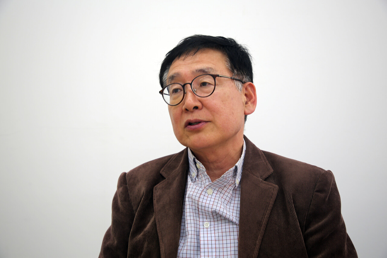 곽현근 대전대 행정학과 교수가 '행정통합과 메가시티의 허상', '거대도시의 역기능'을 주제로 이야기하고 있다. 한지혜 기자.