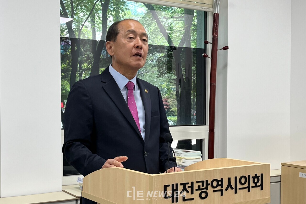 국민의힘 소속 박종선 대전시의원이 7일 자당을 작심 비판하며 탈당을 선언했다. 유솔아 기자. 