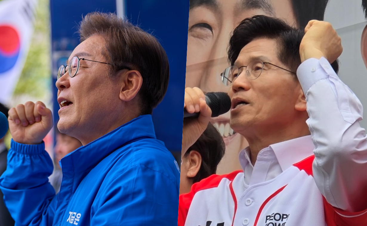이재명 민주당 대선후보와 김문수 국민의힘 후보. 정당 홈페이지 갈무리. 