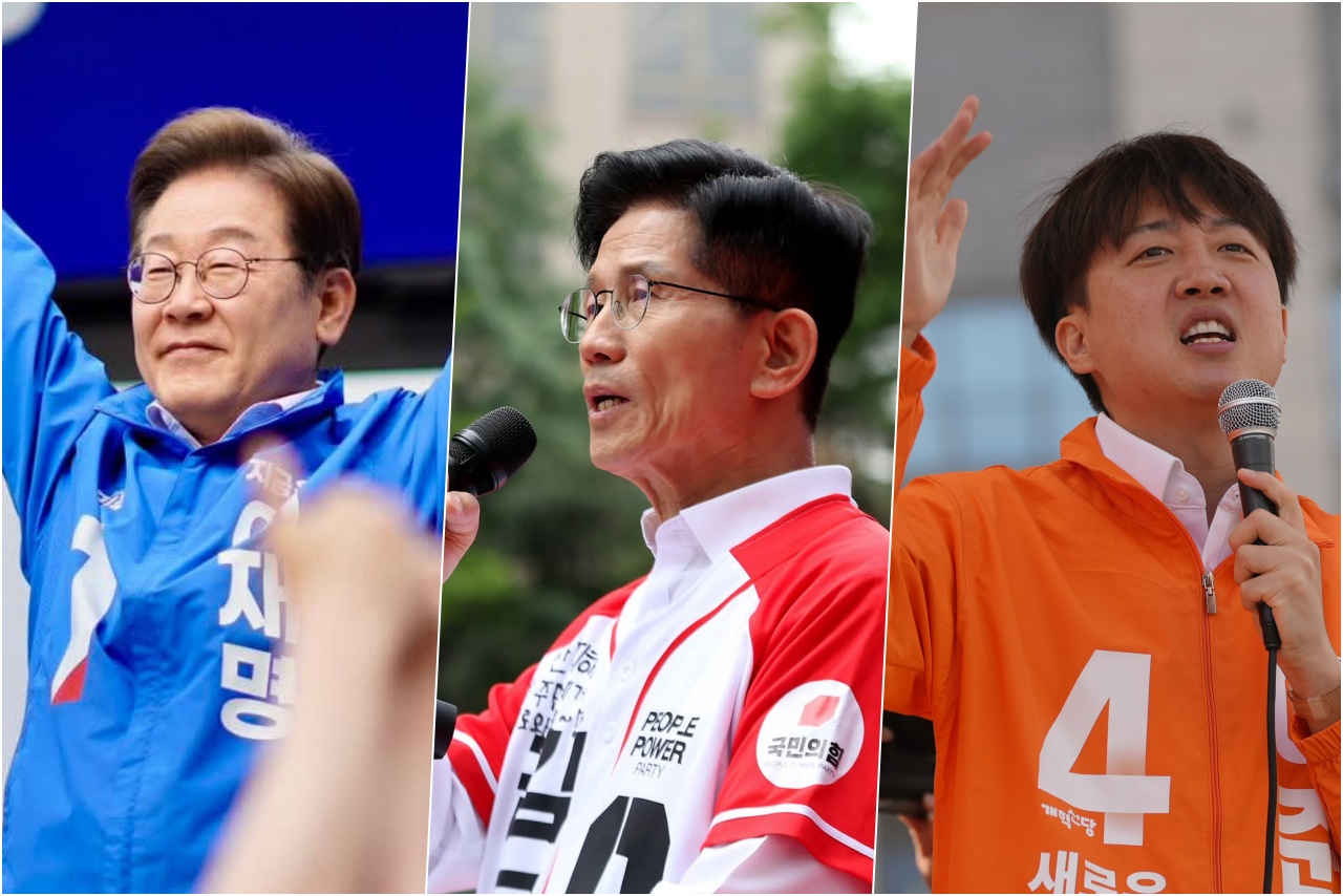 6·3 조기 대선 보수 단일화 논의가 사실상 무산되는 양상이다. 국민의힘이 전략적 투표를 호소하는 방향으로 선거 전략을 전환했고, 개혁신당은 “미래를 위한 투표를 해달라”며 완주 의지를 강하게 표명했다. 아울러 대선 여론조사 공표금지 기간을 하루 앞둔 가운데 이재명 민주당 후보가 김문수 국민의힘 후보와 이준석 개혁신당 후보를 오차범위 밖에서 앞서고 있다는 여론조사가 잇따라 나왔다.자료사진.