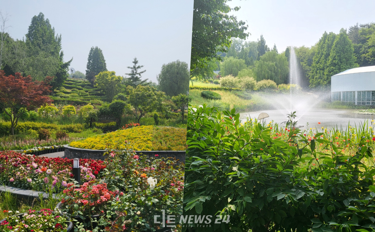 피나클랜드에 있는 분수와 조형물 모습. 김다소미 기자. 