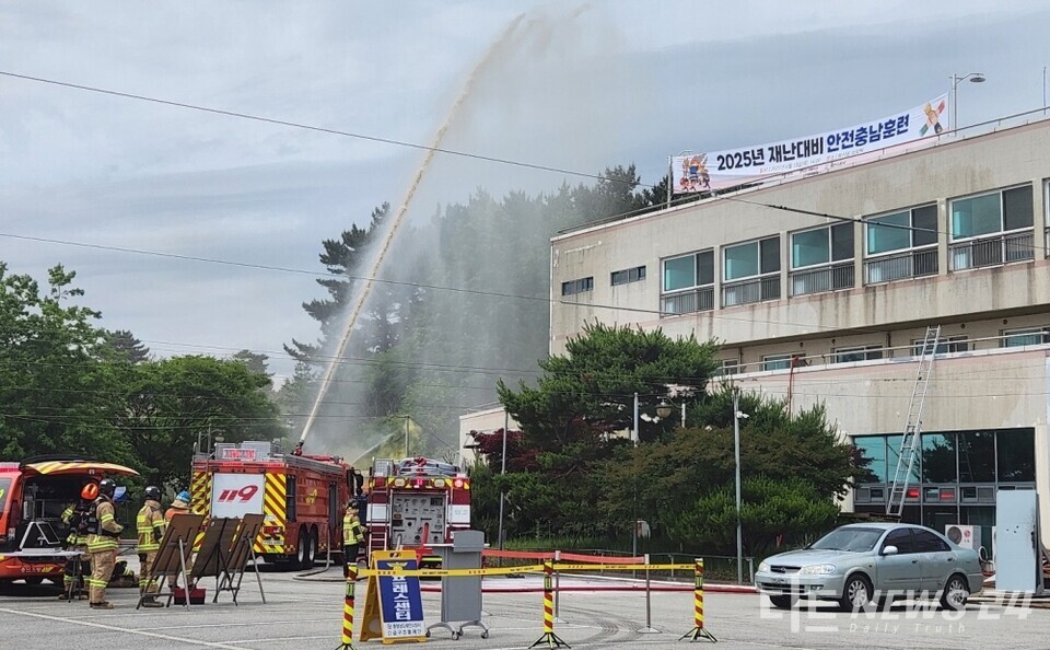 지난 19일 충남 태안군 남면에서 진행된 안전충남훈련 모습. /태안군