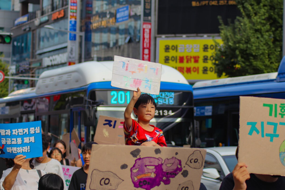 대전시 공공교통 체계 마련 촉구 집회 모습. 금홍섭 대전시민사회연구소 부소장 제공.