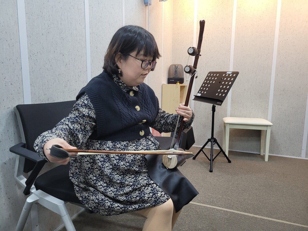 공연을 위해 연습 중인 김슬기씨. /사진=권예진 기자