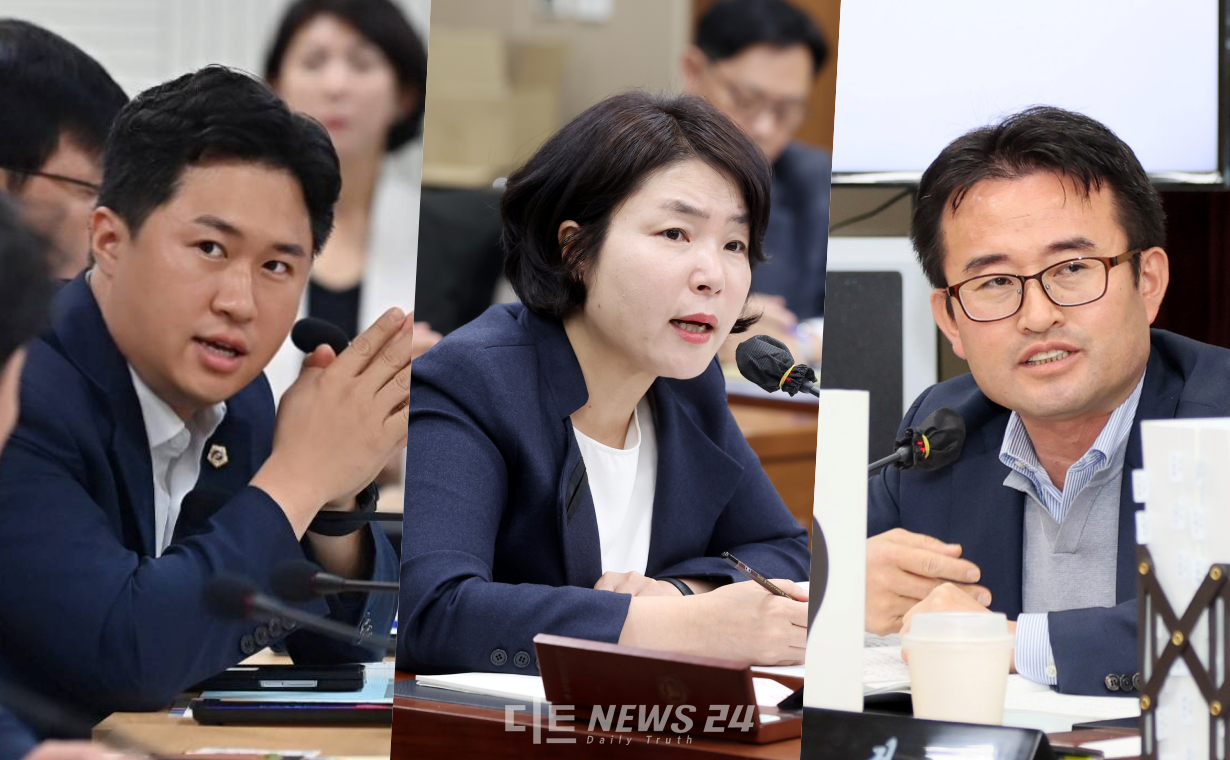 왼쪽부터 지민규 의원, 전희경 원장, 안장헌 의원. 개인 페이스북 갈무리. 