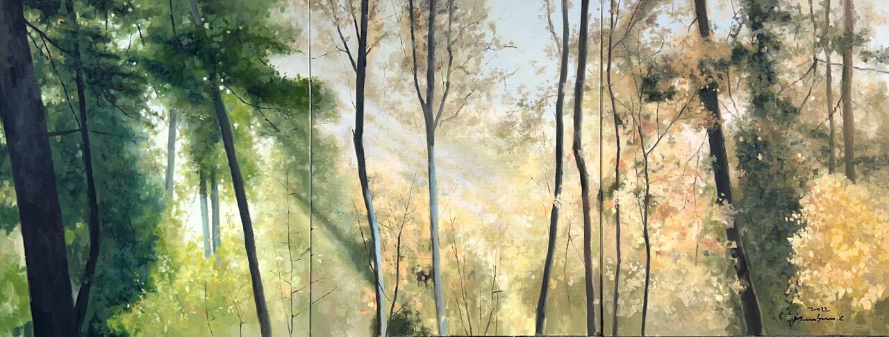 ‘휴(休)-6’ 최문선, 122.7×53.0㎝, Oil on canvas, 2022