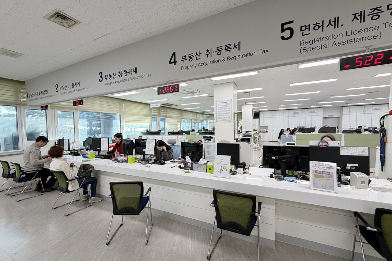 아산시 세정과 사무실 모습. 아산시 제공