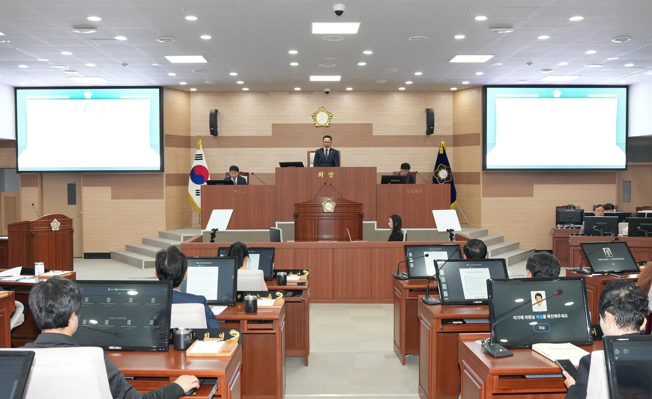 지난 제262회 임시회 제6차 본회의 모습. 아산시의회 제공