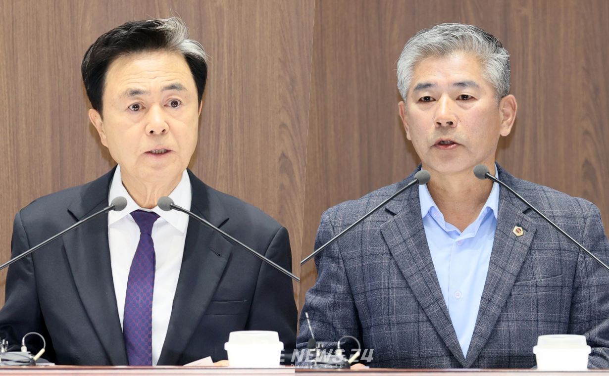 김태흠 지사와 조철기 의원. 